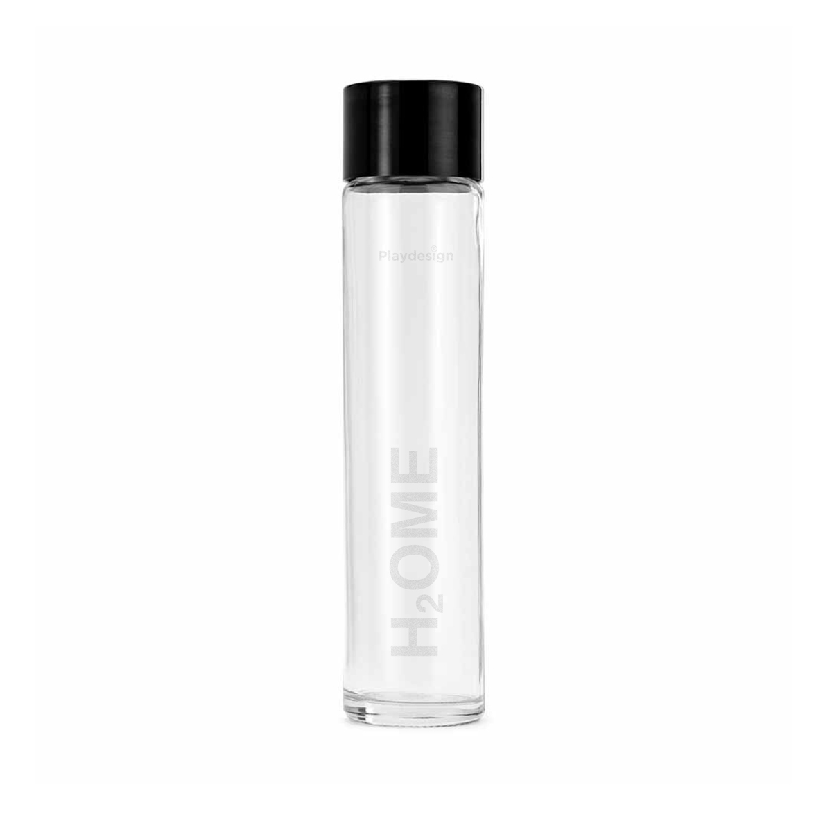 H2OME: bottiglia di vetro con tappo nero a vite
