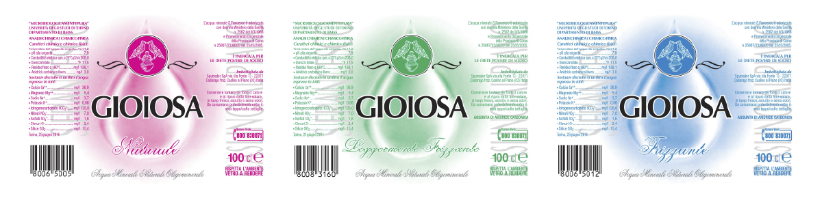 Etichetta acqua Gioiosa oggetto di restyling