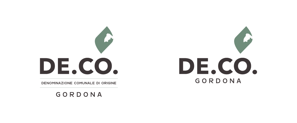 Il marchio DE.CO. di Gordona nella versione estesa e sintetica.