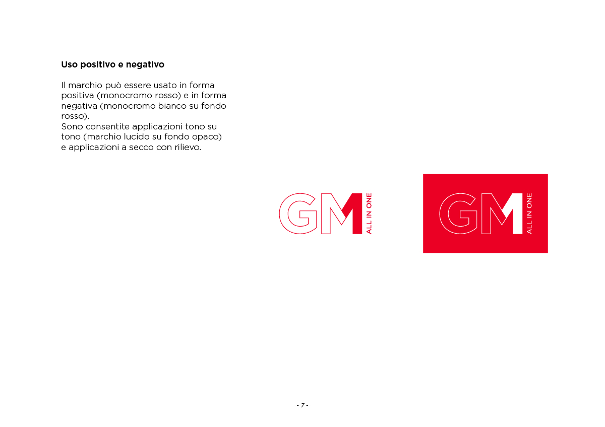 Il marchio GM1 all-in-one: linee guida.