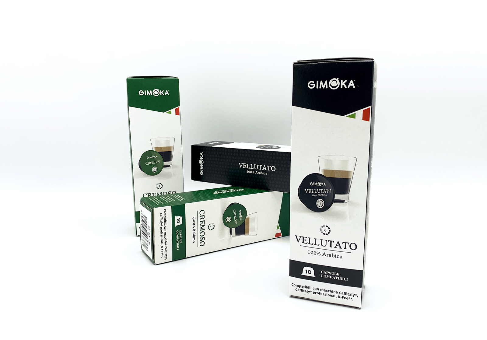 Gimoka capsule compatibili Caffitaly: foto di due miscele